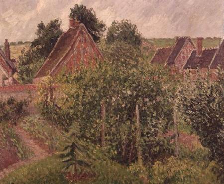 Landscape with Cottage Roofs von Camille Pissarro