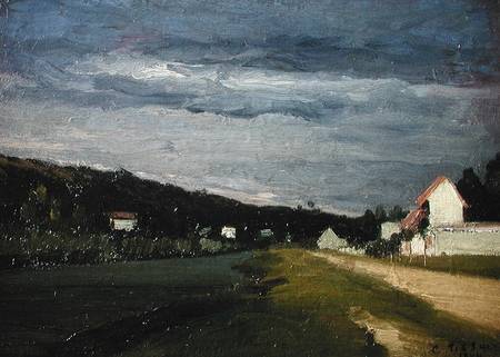 Landscape with Stormy Sky von Camille Pissarro