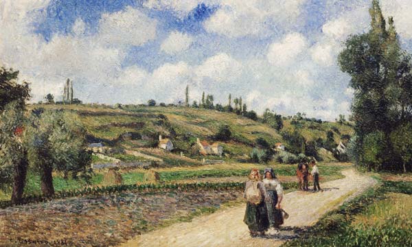 Landschaft bei Pontoise, die Straße nach Auvers von Camille Pissarro