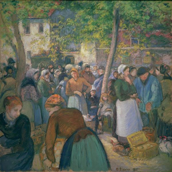 Pissarro / The poultry market / 1885 von Camille Pissarro