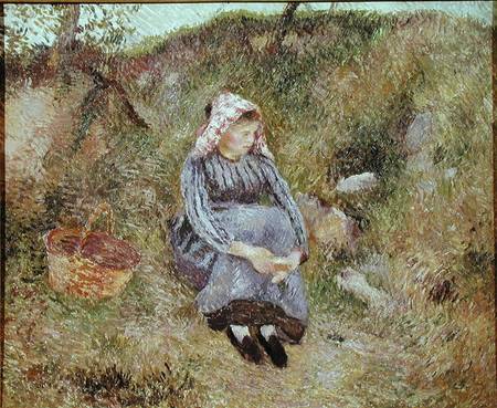 Seated Peasant Girl von Camille Pissarro