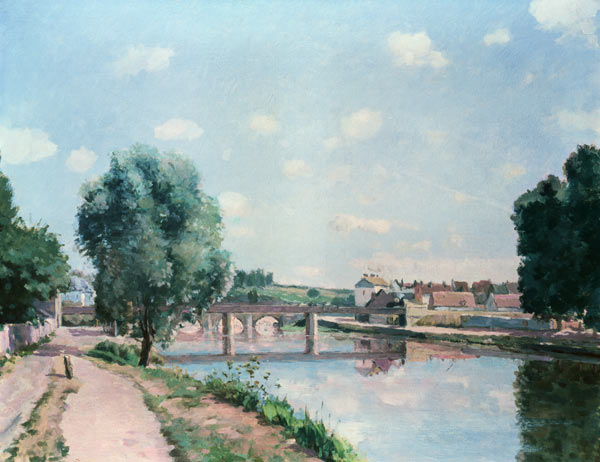 Pissarro / The railway bridge / c.1875 von Camille Pissarro