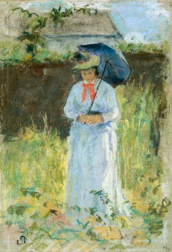 Woman with a Parasol von Camille Pissarro