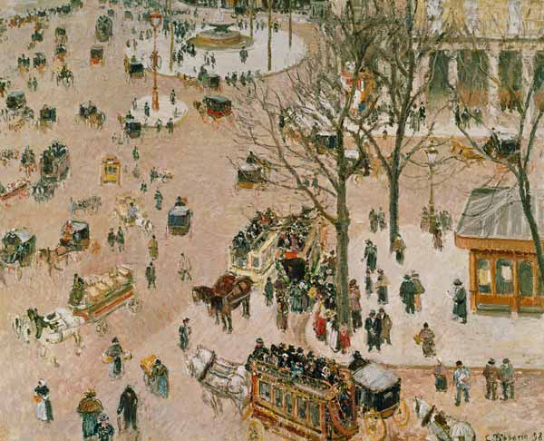 Place du Theatre Francais von Camille Pissarro