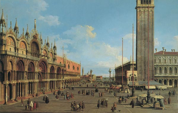 Piazza S. Marco looking South von Giovanni Antonio Canal (Canaletto)