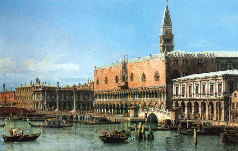 The Molo looking West von Giovanni Antonio Canal (Canaletto)