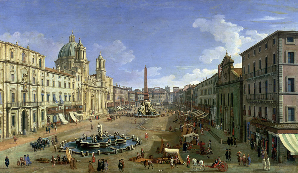 View of the Piazza Navona, Rome von Giovanni Antonio Canal (Canaletto)