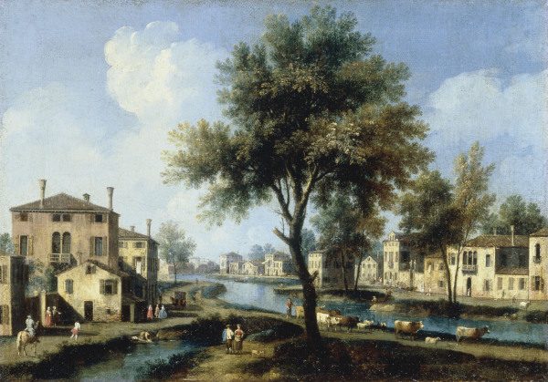 Brenta / View / Ptg.by Canaletto / C18th von Giovanni Antonio Canal (Canaletto)