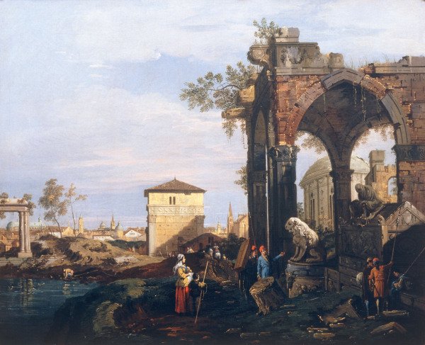 Canaletto / Capriccio and classical ruin von Giovanni Antonio Canal (Canaletto)