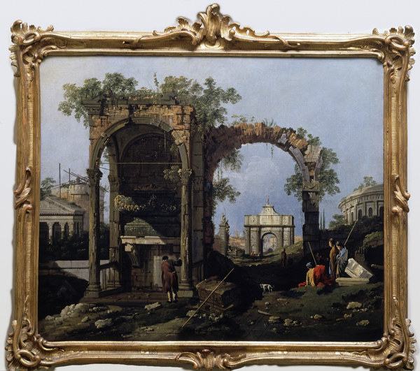 Canaletto / Capriccio and classical ruin von Giovanni Antonio Canal (Canaletto)