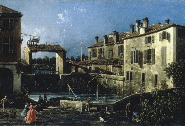 Dolo / Lock of the Brenta / Canaletto von Giovanni Antonio Canal (Canaletto)