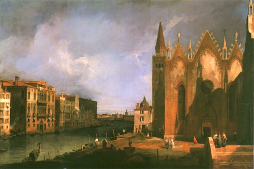 Grand Canal from S. Maria della Carità to the Bacino von Giovanni Antonio Canal (Canaletto)