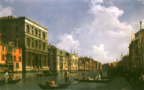 Grand Canal: looking South-West from the Palazzo Grimani to the Palazzo Foscari von Giovanni Antonio Canal (Canaletto)