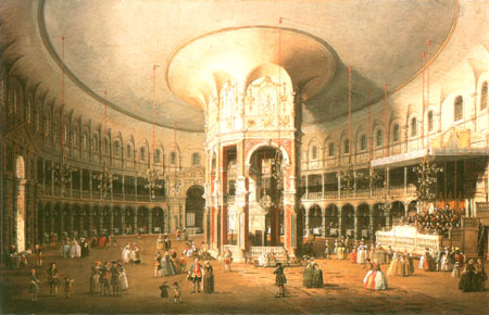 Das Innere der Rotunde des Ranelagh House in London von Giovanni Antonio Canal (Canaletto)