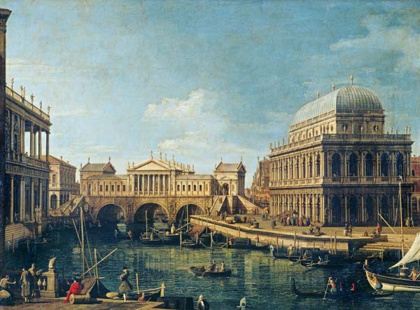 Capriccio: a Palladian Design for the Rialto Bridge von Giovanni Antonio Canal (Canaletto)