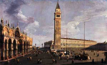 Piazza San Marco, looking South West von Giovanni Antonio Canal (Canaletto)