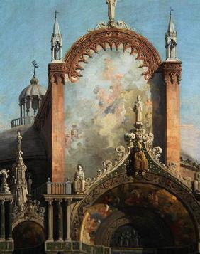 Detail of Capriccio of a Church (oil on canvas) 16th