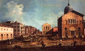 Der Campo San Guiseppe di Castello und die chiesa San Niccolò di Castello 1735-40