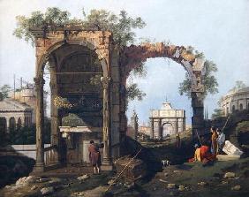 Capriccio with Ruins and Classical Buildings, c.1760 (oil on canvas) 1517