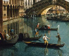 Gondoliers near the Rialto Bridge, Venice (detail of 155335)