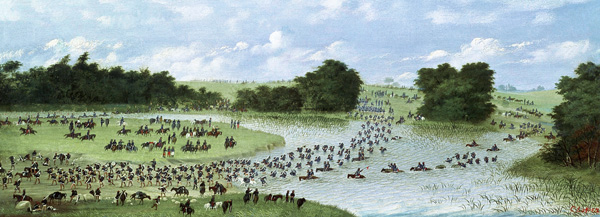 Crossing of the San Joaquin River, Paraguay von Candido Lopez