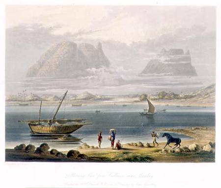 Morning View from Calliann, near Bombay, from Volume I of 'Scenery, Costumes and Architecture of Ind von Captain Robert M. Grindlay