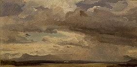 Wolken über Vorgebirgslandschaft bei Murnau. um 1845
