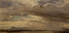Wolken über Vorgebirgslandschaft bei Murnau. von Carl Anton Joseph Rottmann