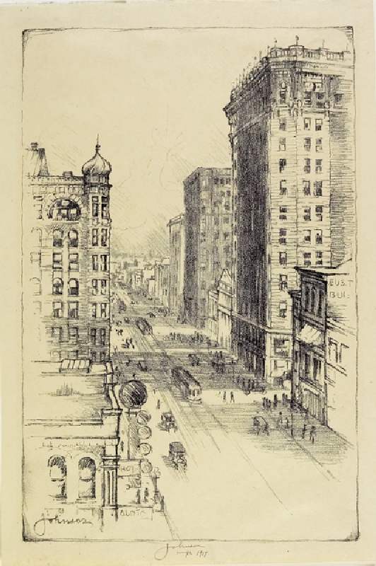 Hennepin Avenue unterhalb der Sixth Street von Carl Edward Johnson