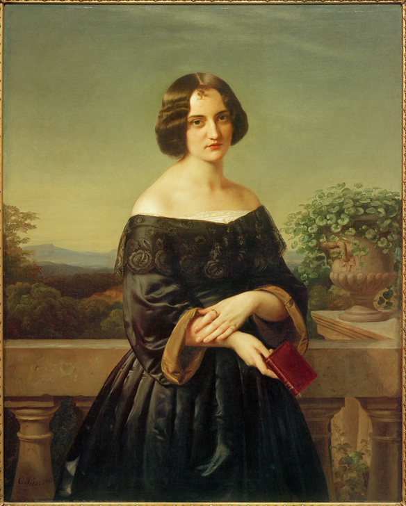 Bildnis der Malerin Marie Wiegmann. von Carl Ferdinand Sohn
