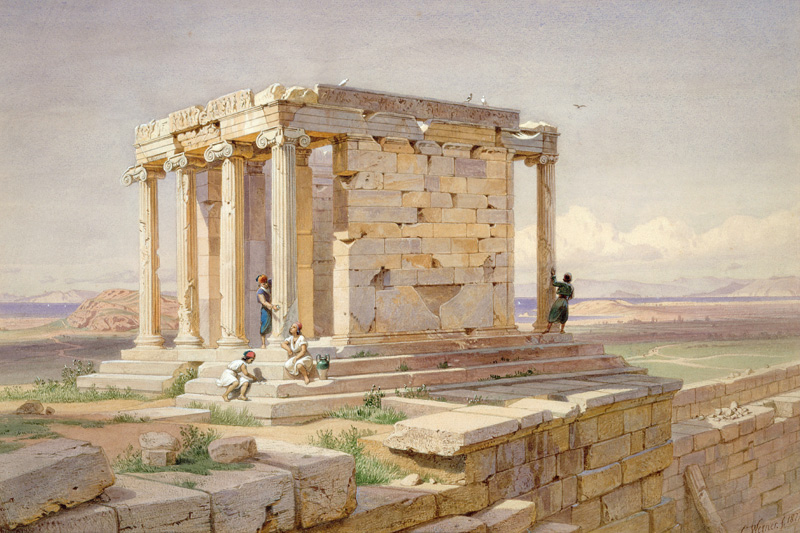 Der Tempel der Athena Nike von Nordosten gesehen von Carl Friedrich Heinrich Werner