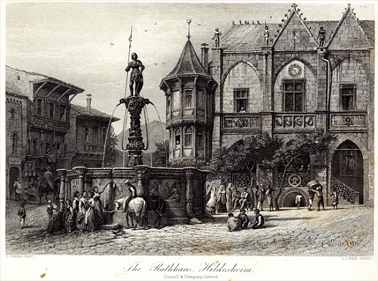 The Rathhaus, Hildesheim; engraved by J.J. Crew, printed Cassell & Company Ltd von Carl Friedrich Heinrich Werner