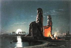 The Colossi of Memnon, Thebes, one of 24 illustrations produced by G.W. Seitz printed c.