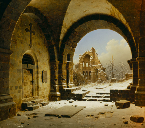 Cloister Ruins in Winter von Carl Georg Hasenpflug