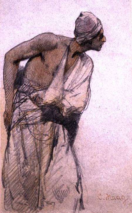 An Arab Peasant (pencil and w/c wash on paper) von Carl Haag