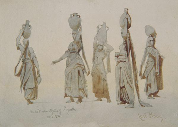 Female water carriers, Nazareth 1859 cil a