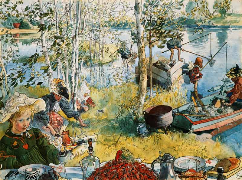 Crayfishing, from 'A Home' series von Carl Larsson