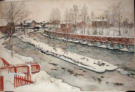 The Timber Chute, Winter Scene, from 'A Home' series von Carl Larsson