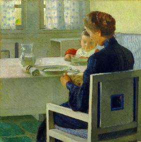 Mutter und Kind bei Tisch 1903-01-01