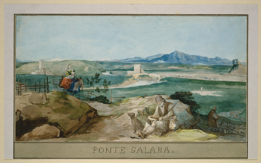 Landschaft bei Rom mit dem Ponte Salario von Carl Philipp Fohr
