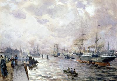 Sailing Ships in the Port of Hamburg 1889  and