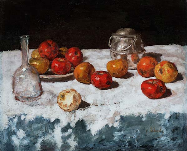 Stillleben mit Äpfeln von Carl Schuch
