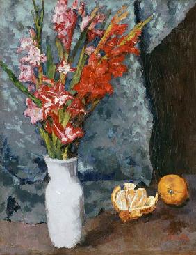 Gladiolen und Apfelsinen um 1885