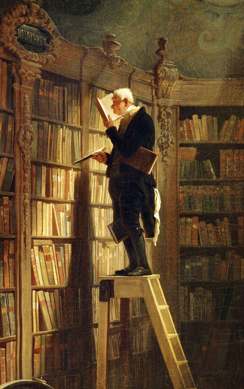Der Bücherwurm (Detail) von Carl Spitzweg