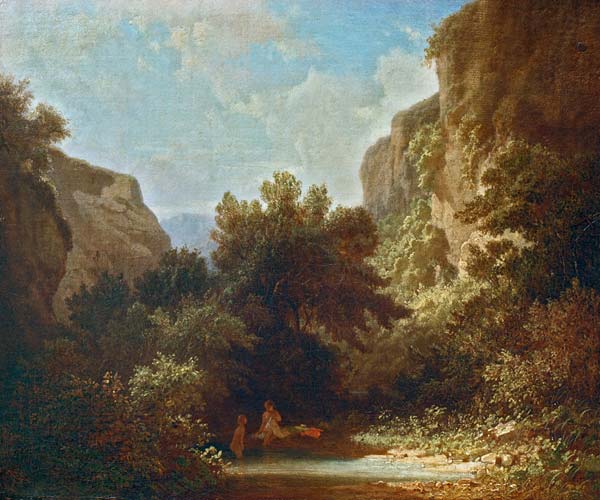 Carl Spitzweg / Rocky Landscape / c.1854 von Carl Spitzweg
