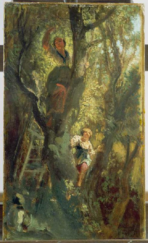 Mädchen auf dem Baum von Carl Spitzweg