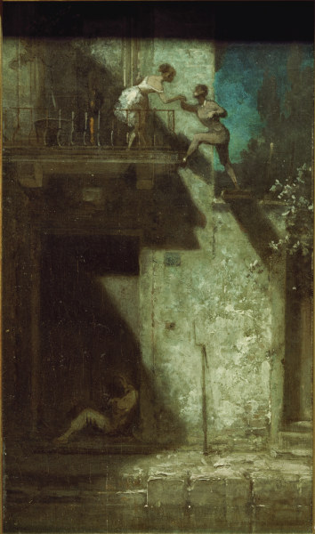 Spitzweg / Rendezvous at Night / c. 1875 von Carl Spitzweg
