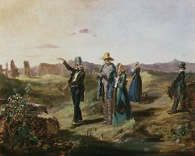Engländer in der Campagna. um 1835