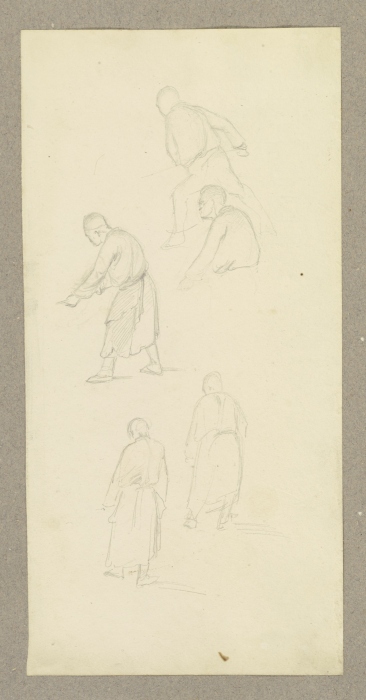 Arbeitende Gestalten, zumeist in Rückansicht (ein Schmied beim Ausschmieden der Luppe unter dem Vors von Carl Theodor Reiffenstein