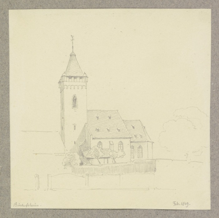 Die alte Kirche in Bischofsheim von Carl Theodor Reiffenstein